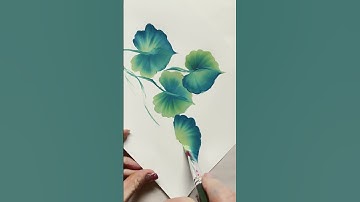 Onestroke multi color leaves with Folk Art Multi surface paint!