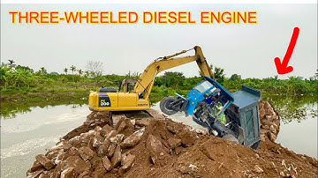 Công nông một khối chở cát đá cực mạnh máy nổ 24 ngựa | ô tô chở cát , máy xúc múc cát | great truck