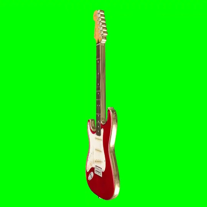 GREEN SCREEN GUITAR FENDER 3D SPINNING