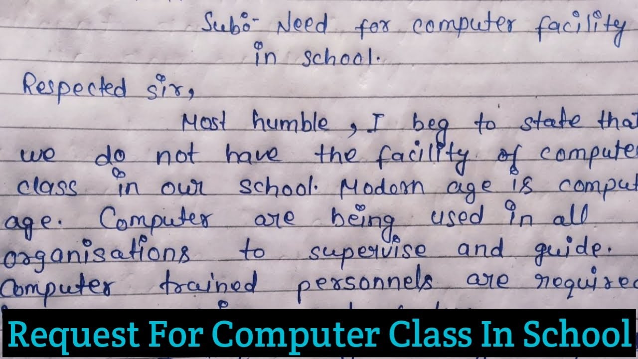 Letter For Computer Facility In School Request For Setting Up A