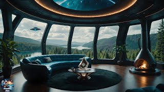 Ethereal Space Lounge: Journey to the Futuristic Living with Smooth / Piano Jazz ✨🚀 🎶