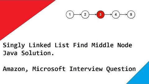 Singly Linked List Find Middle Node Java Solution. Amazon, Microsoft Interview Question.
