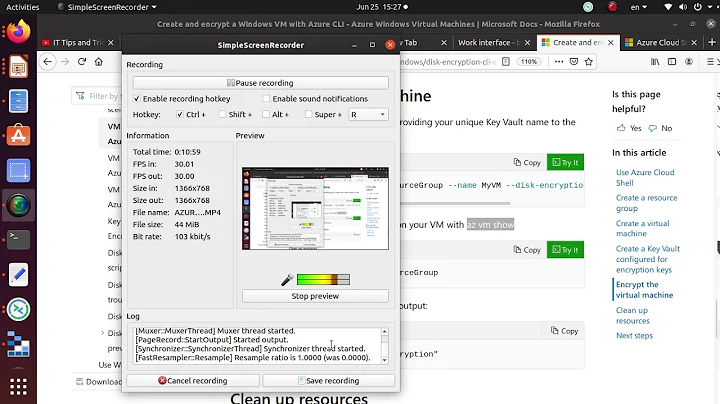 AZURE-Encrypt Windows Virtual Machine using Azure CLI - create a key vault, run az vm encryption
