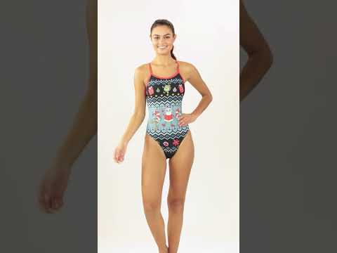 Sporti Granny Sweater Holiday Groovy Thin Strap One Piece Swimsuit | SwimOutlet.com