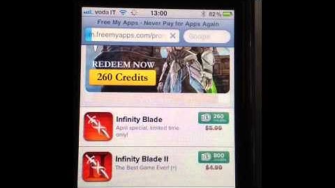 Freemyapps Infinity Blade redeem code 800 creds!