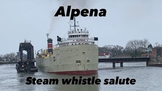 Alpena  Close up Steam Whistle Salute!