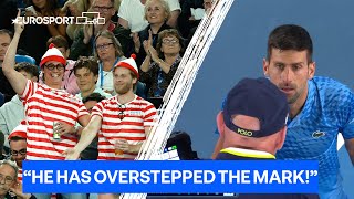 'He's drunk out of his mind' | Djokovic asks the umpire for support | Eurosport Tennis