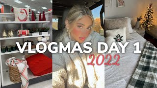 VLOGMAS DAY 1: shopping + decorating my room for Christmas, making cookie \& more!!