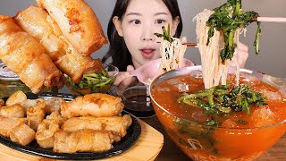 입맛 다 찾았다...🤤 속이 뻥 뚫리는 열무냉국수 바삭대창 먹방 young radish noodles & BeefIntestines mukbang korean food
