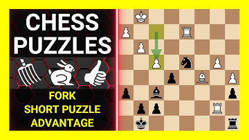 Chess Puzzles to Practice. Themes: Fork, Short puzzle, Advantage. Learn Chess