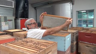 Processing over 4200 pounds of honey and then cleaning up the mess.