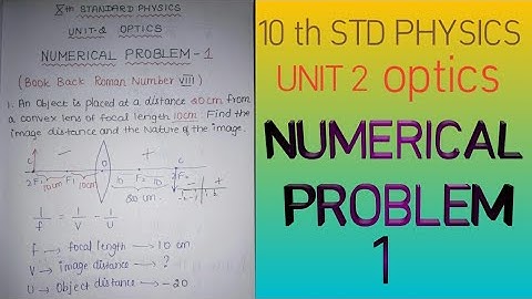 10 th STD Physics // unit 2 // optics// numerical problem no 1