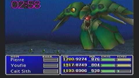 FF7 - Emerald Weapon beaten by 3 frogs and without Materia (part 3/3)