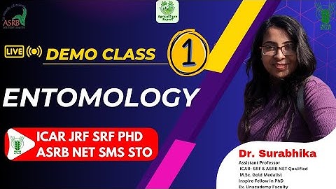 Entomology Live Demo Class 1 || ICAR JRF SRF PhD || ASRB NET SMS STO || Based on Latest Pattern
