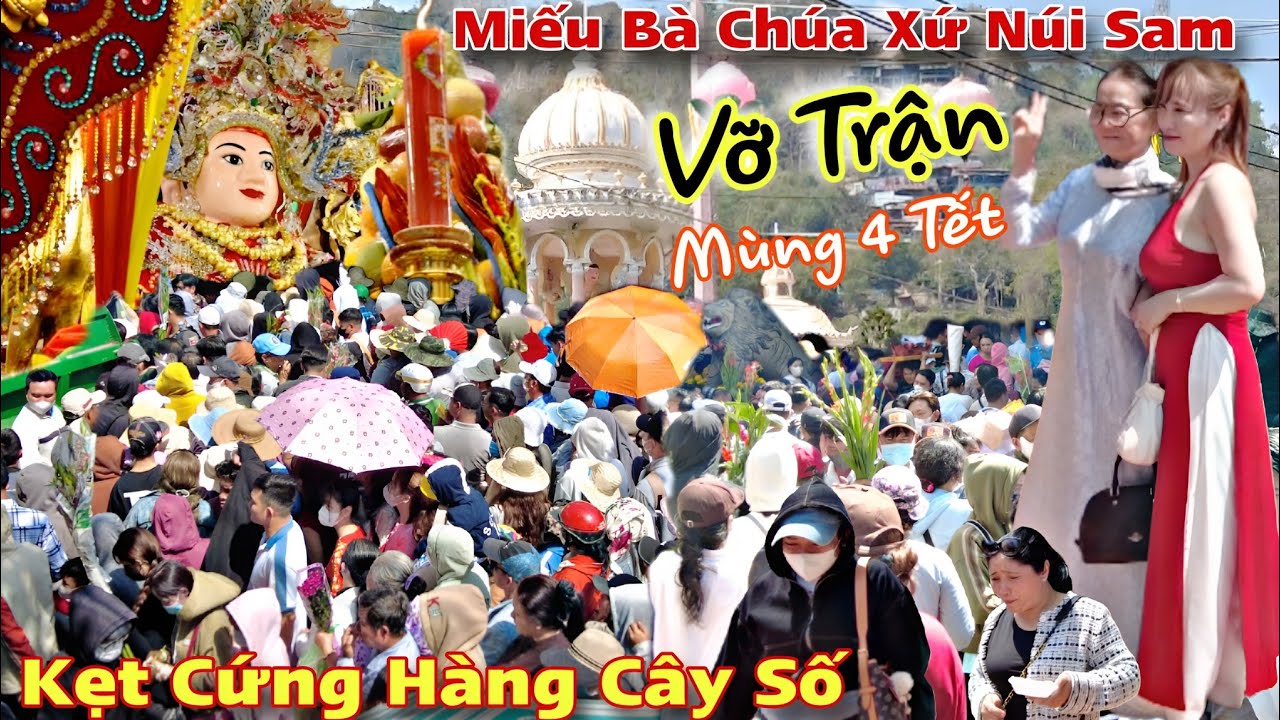 Châu Đốc Vỡ Trận Hàng Triệu Người Đổ Về Miếu Bà Chúa Xứ Núi Sam Mùng 4 Tết Kẹt Không Lối Thoát