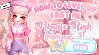 How to level up FAST in Royale High New School! 🎀✨🌷 | Royale High Campus 3