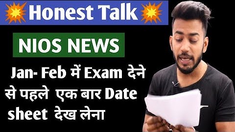 NIOS October Examination 2020 Date Sheet Declared || Practica date sheet Declared l Honest Talk