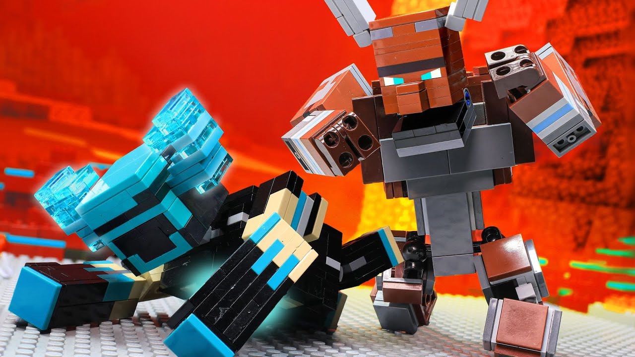 PILLAGER RAID: Warden Vs. Mutant Ravager - Lego Minecraft Animation 