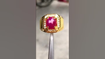 HV1363-5 | Nhẫn nam vàng 10k đá ruby tự nhiên Lục Yên 4ct - Giá 23 triệu - 0924.526.888