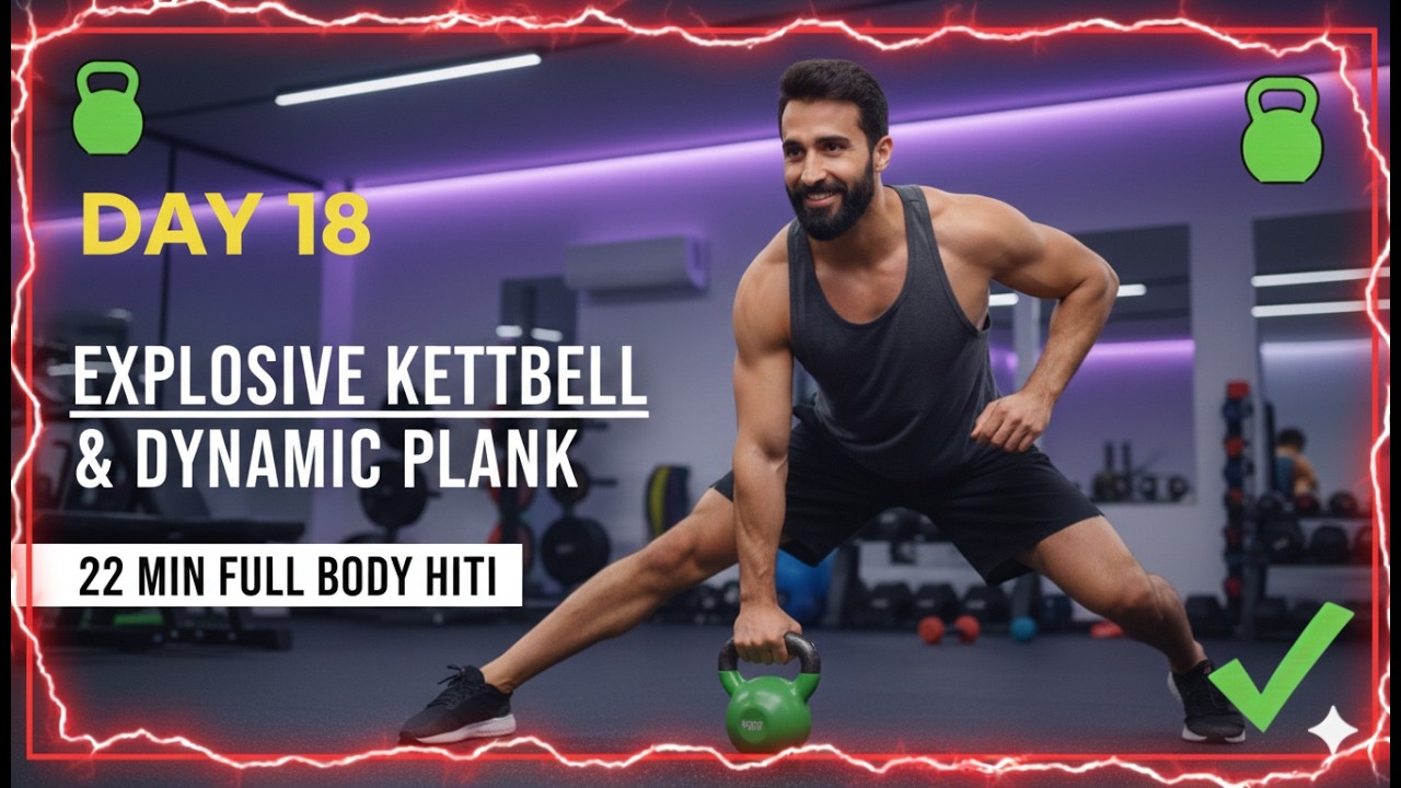 Day 18 | Explosive Kettlebell & 2:10 Plank PR! (HIIT + Yoga)