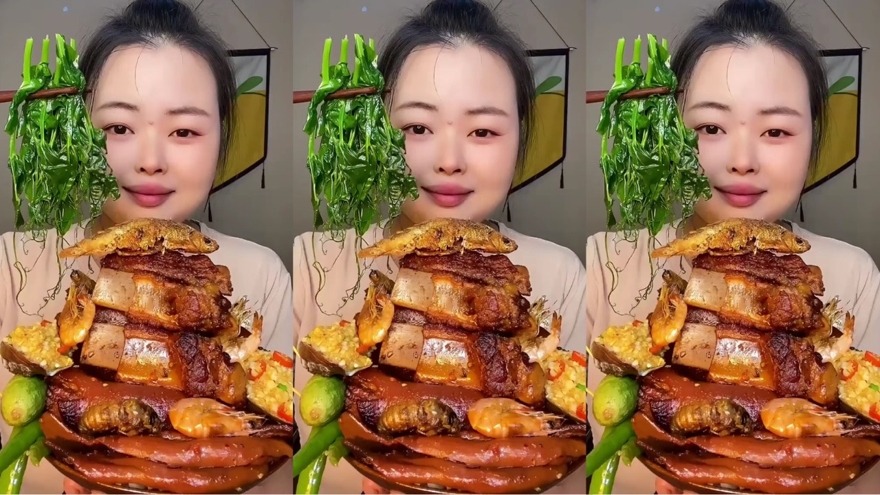 Rural ASMR Enjoy Eating Braised Pork Ribs and Pork Belly – Home Cooking Delicious Food