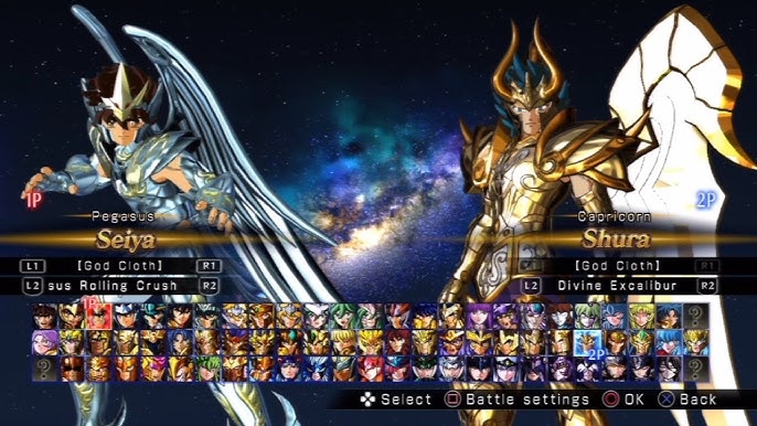 Saint Seiya Soldiers Soul All Characters, Costumes, and Stages