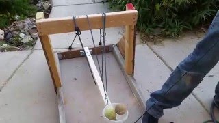 Wooden catapult built for Boy Scouts