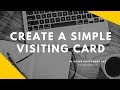 How to create a simple visiting card in adobe photoshop cs6