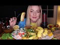 MUKBANG | Купаты с сыром, салат, картофель | Sausages with cheese, salad, potatoes не ASMR