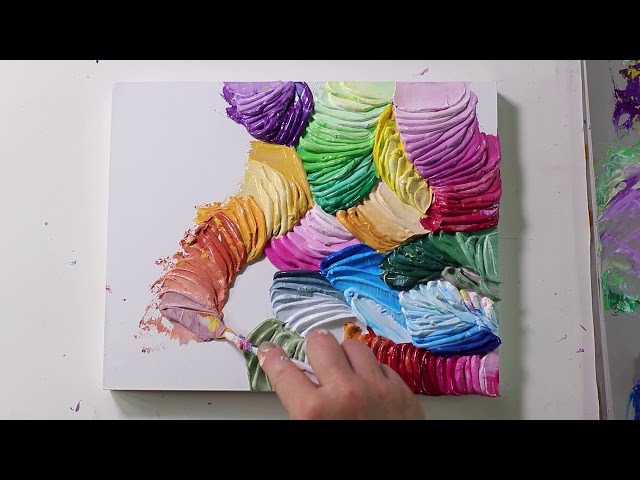 Thick Acrylic Painting Palette Knife Abstract Painting Demo 