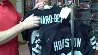 Http://www.josportsco.com/ these are raiders game worn jerseys from
their win oct 16, 2011. jason campbell's jersey is torn because of his
injury. sales@josp...