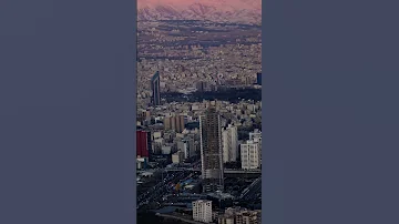 Aerial View Of Tehran Iran At Sunset 