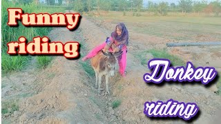 Donkey riding new vlog | Desi woman donkey riding