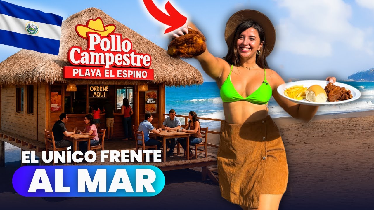 Así es El PRIMER pollo CAMPESTRE frente al MAR | Playa El Espino | Usulutan 🇸🇻😱 