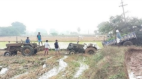 Swaraj Tractor 843XM Stuck in mud Rescued By Sonalika di42 tractor Part -2 Video || SRIKANTH PS