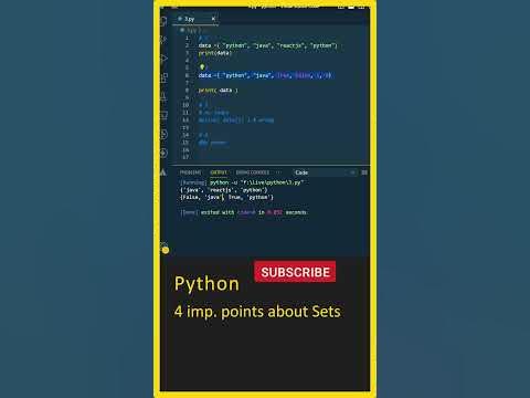 Python Interview Questions, Python Sets (4 Points), Python In Telugu ...