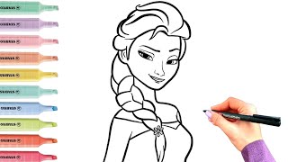 Elsa Drawing | Elsa Frozen Drawing 💃🏼🖍️