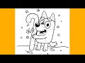 How To Draw Christmas Bluey Super Easy Step By Step 