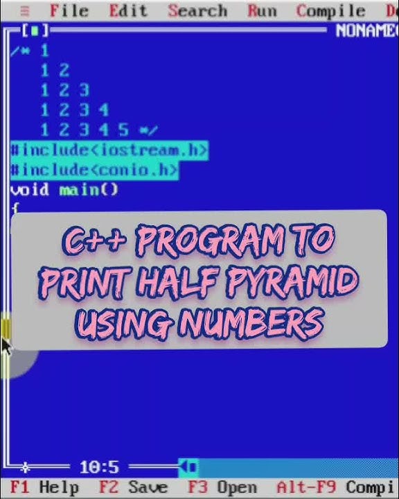 C++ PROGRAM TO PRINT HALF PYRAMID USING NUMBERS | C++ | #Shorts - YouTube