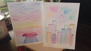 Oceans and Buildings, Watercolor | Kaff Vlogs