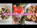 IDEIAS DE CAFÉ DA MANHÃ SAUDÁVEL| iogurte natural, mingau de banana, cookie, crepioca