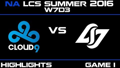 C9 vs CLG Game 1 highlights W7D3 NA LCS 2016 Cloud9 vs Counter Logic Gaming   CLG vs C9   LCS LOL