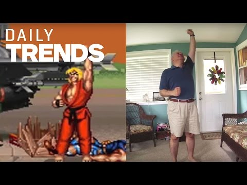 Comedian Gets Dad To Recreate Street Fighter II Turbo Victory Poses On   - Game Informer