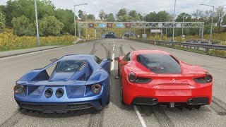 Forza horizon 4 drag race - ford gt vs ferrari 488 gtb