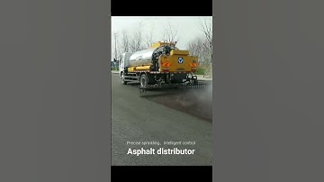 Asphalt distributor is working with excellent performance