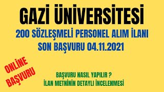 GAZİ ÜNİVERSİTESİ 200 SÖZLEŞMELİ PERSONEL ALIM İLANI