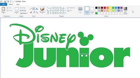 How to draw a green Disney Junior logo using MS Paint | How to draw on your computer