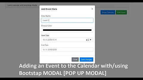 Event Calendar with Bootstrap Modal | Add event data (full Calendar)