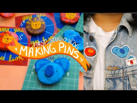 ✿first studio vlog✿ | making clay pins!