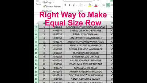 How To Make equal size row in excel